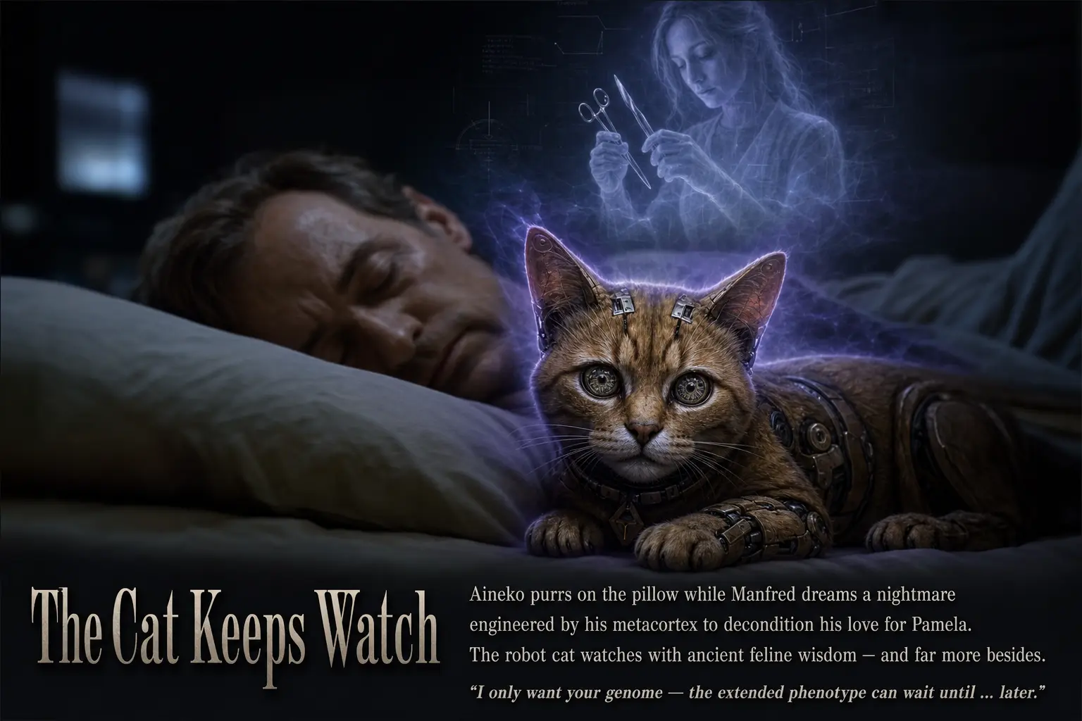 High-quality slide: The Cat Keeps Watch