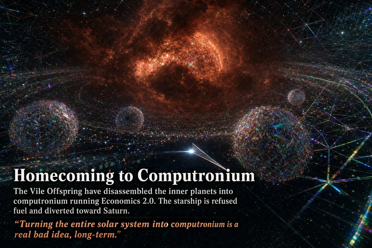 High-quality slide: Homecoming to Computronium