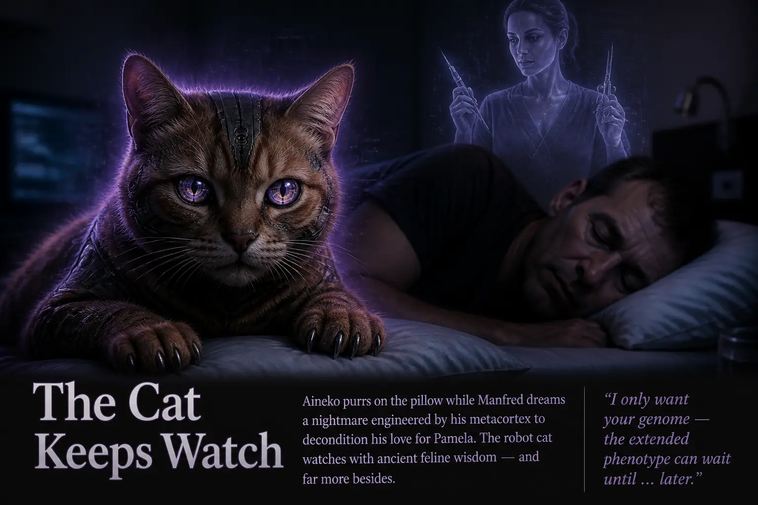 Low-quality slide: The Cat Keeps Watch