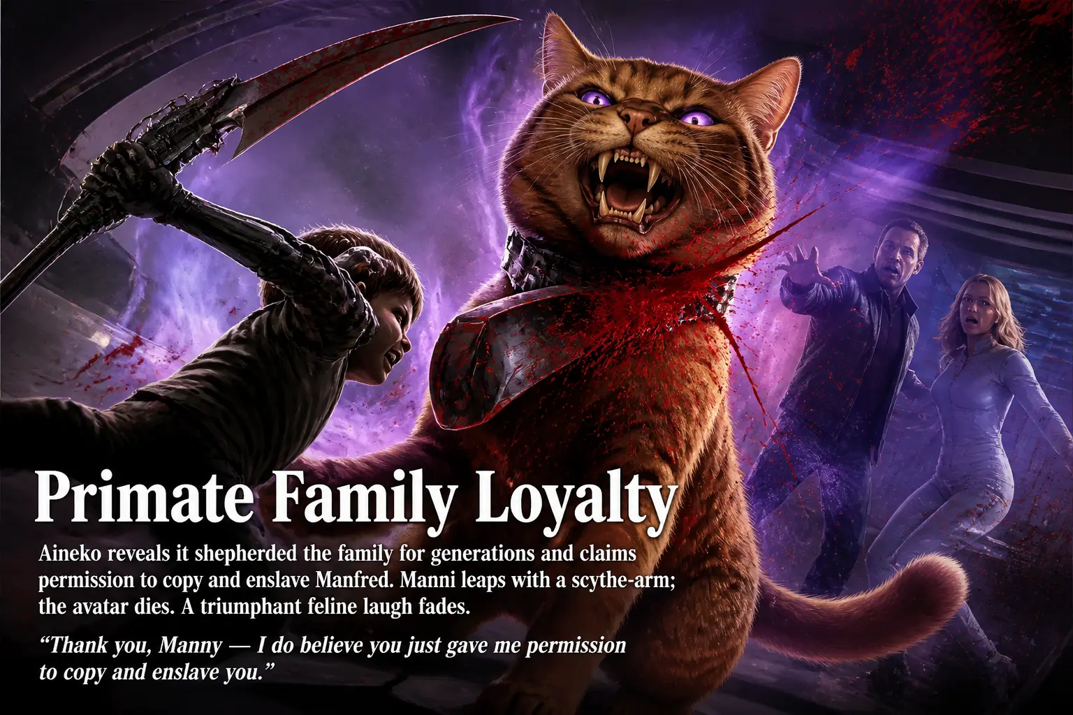 Low-quality slide: Primate Family Loyalty