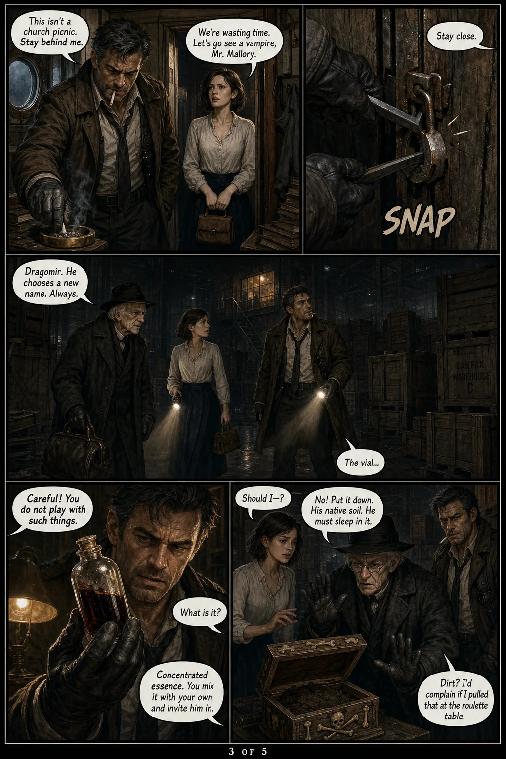 Hardboiled Stakes in the Fog — page 3: The Warehouse