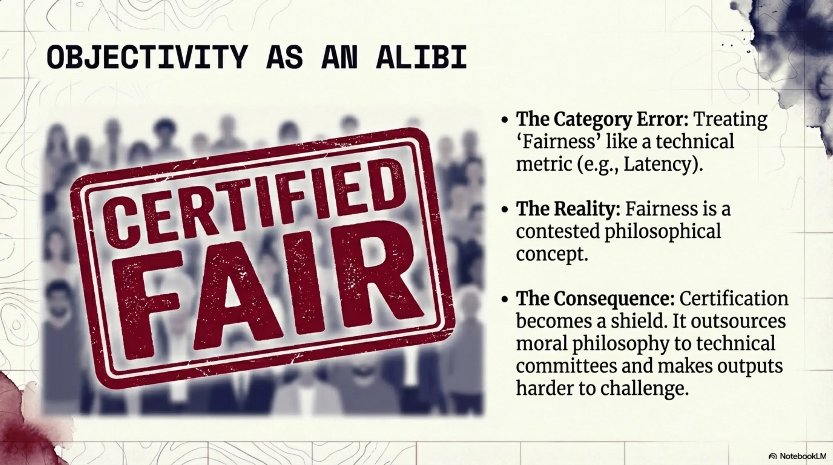 Objectivity as an Alibi: Fairness Certification as Institutional Armor
