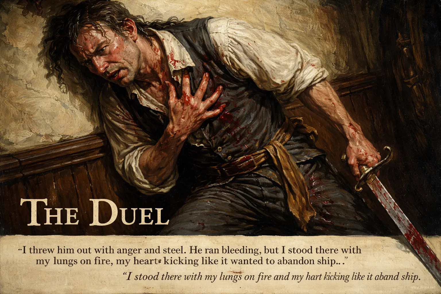 The duel — Billy collapses after throwing Black Dog out with anger and steel