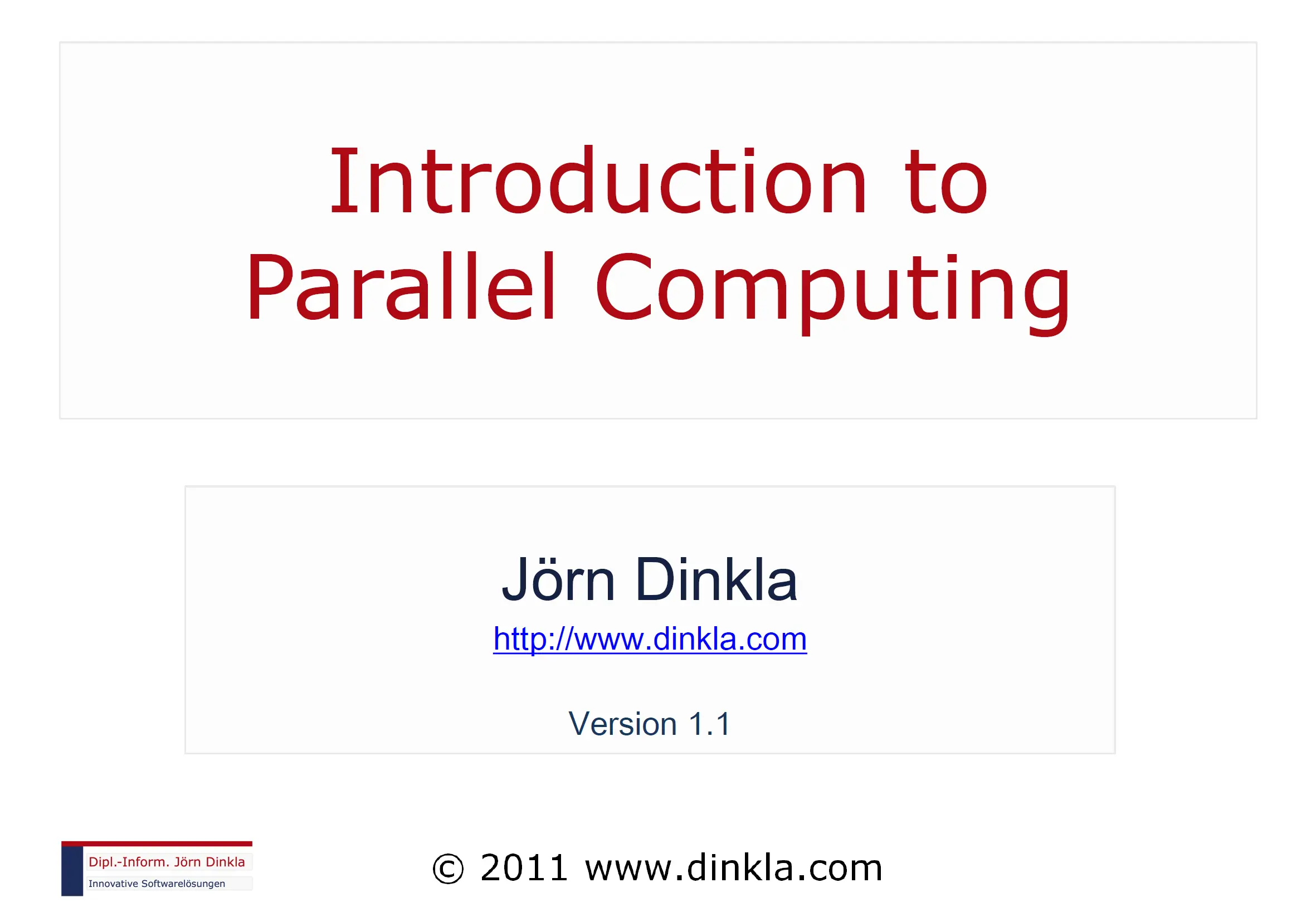 Slides: 'Introduction to Parallel Computing'