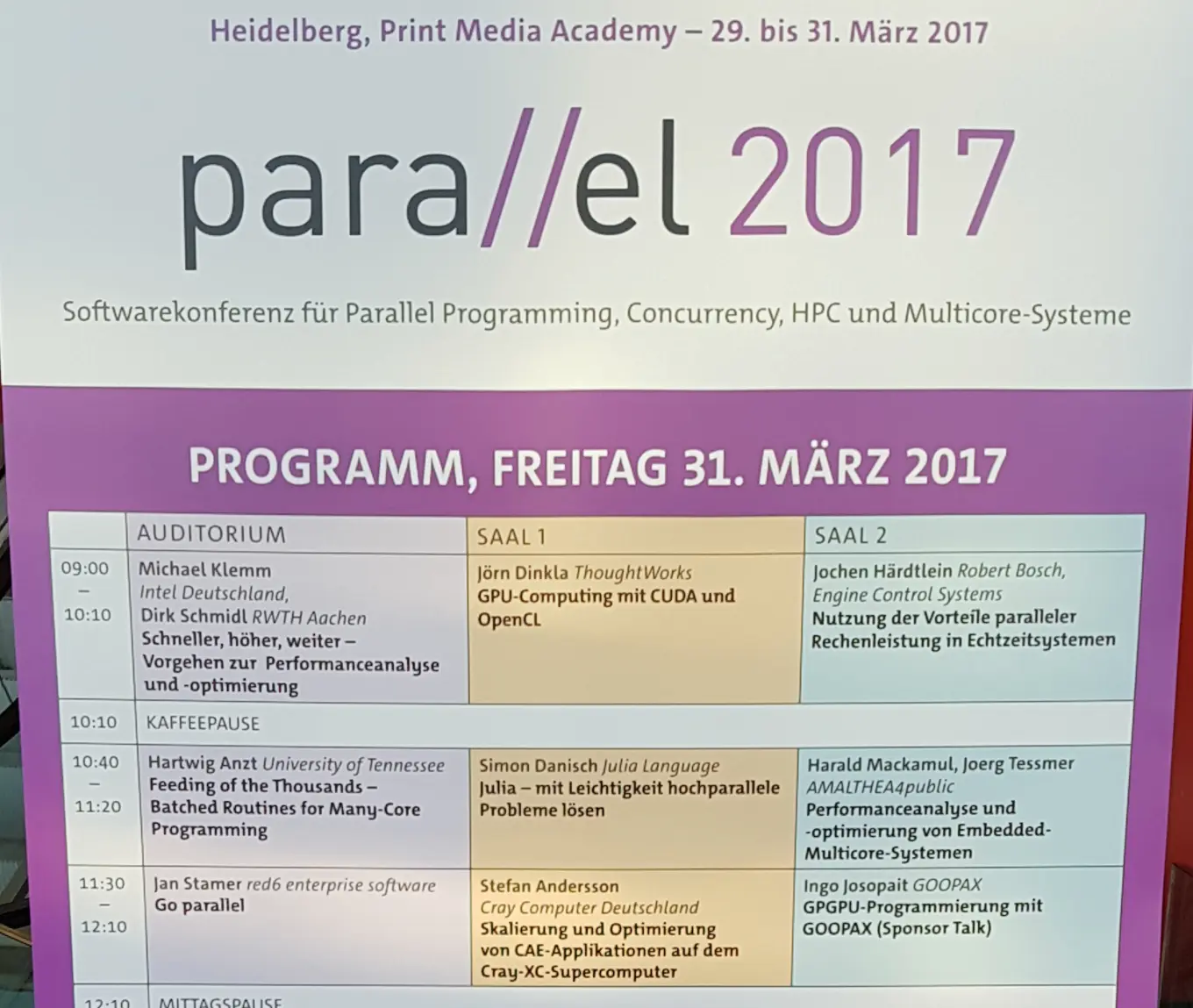 Program of the parallel 2017