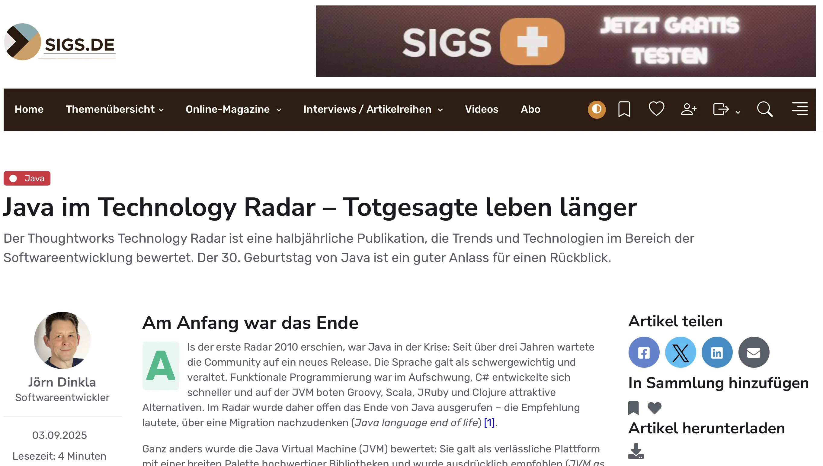 Java in the Technology Radar