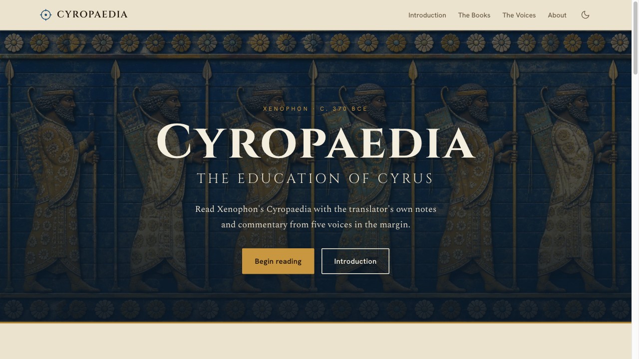 Cyropaedia — Xenophon's Education of Cyrus with commentary from five voices in the margin