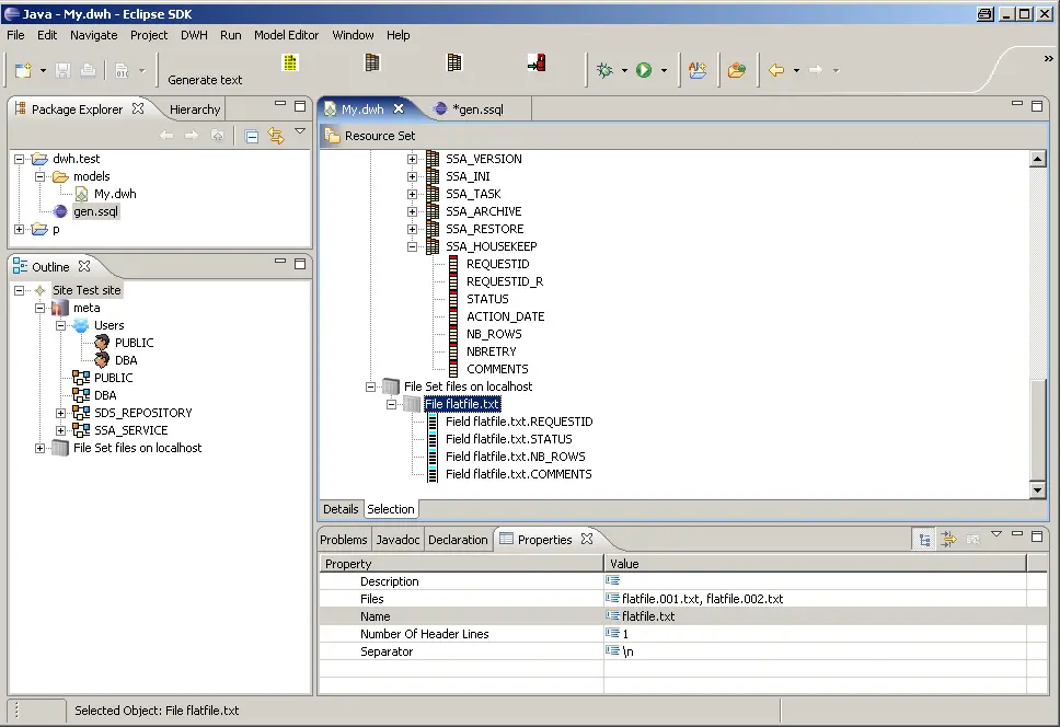 Eclipse-Editor for data warehousing metadata with EMF