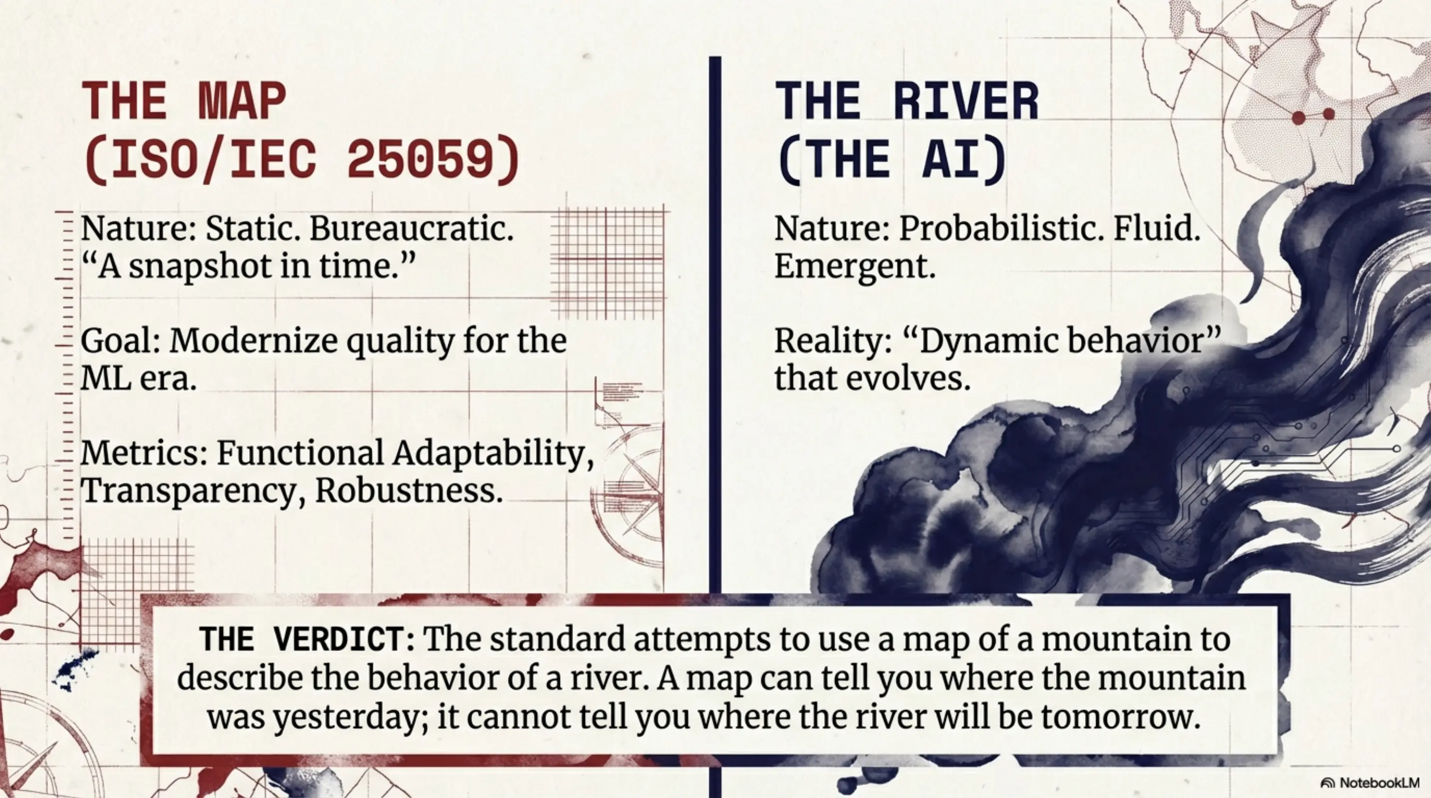 The Map (Bureaucracy) vs. The River (AI Nature)